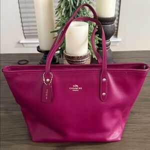 Coach Magenta Tote Bag
